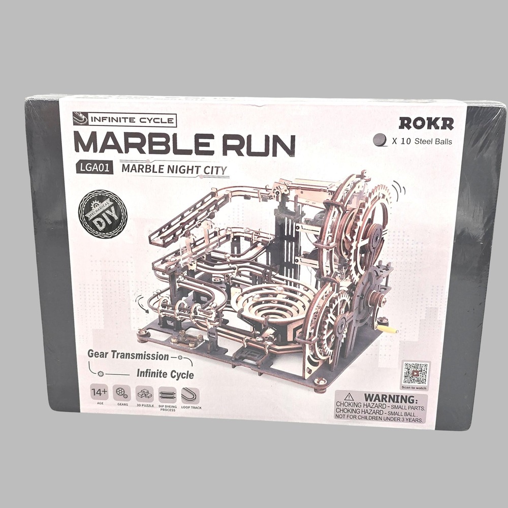 ROKR Marble Run Marble Night City LGA01 3D Wooden Puzzle DIY Kit New Sealed